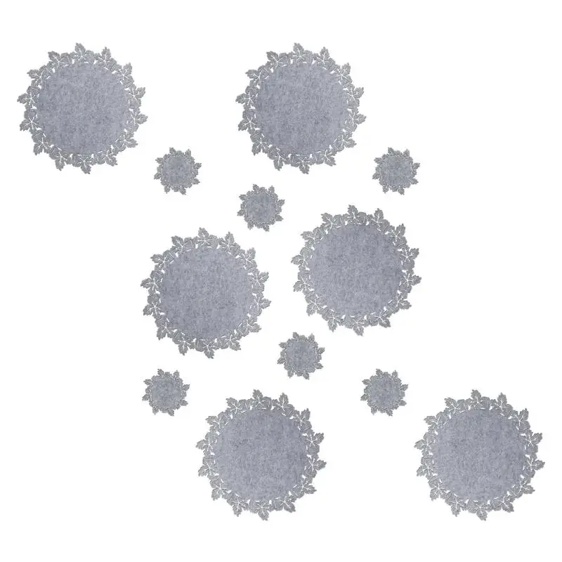 E8BD Felt Irregular Table Mats Heatproof Nonslip Heat Insulating Pad For Dining Room And Home Decoration