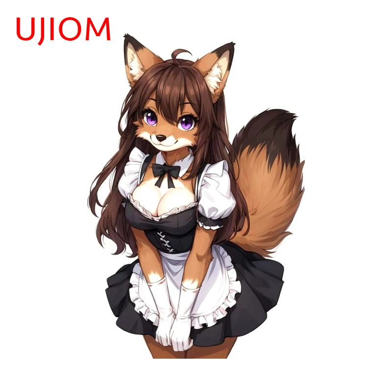 UJIOM Maid Furry Cool Suit Graphics Wall Sticker Fashion Popular Attractive Waterproof Graffiti Decal Wardrobe Decoration