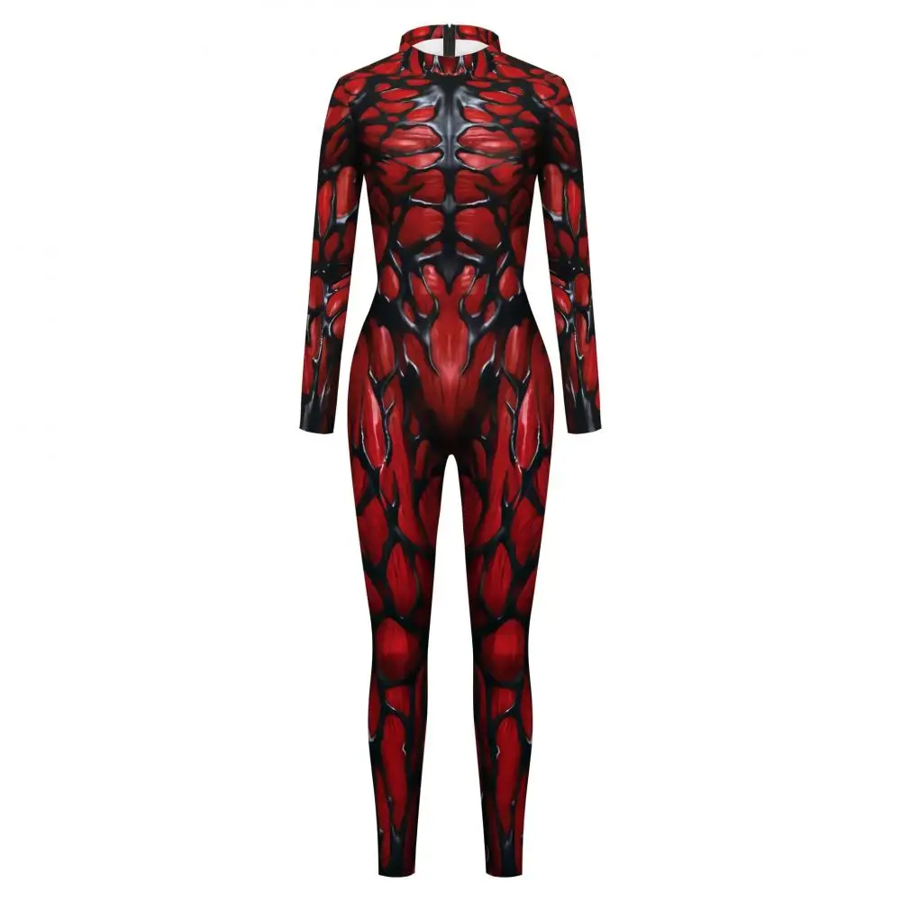 Halloween Cosplay Costume Sexy Clothes Print Zentai Bodysuits Holiday Skeleton Jumpsuit Burningman Festival Outfit for Woman Man