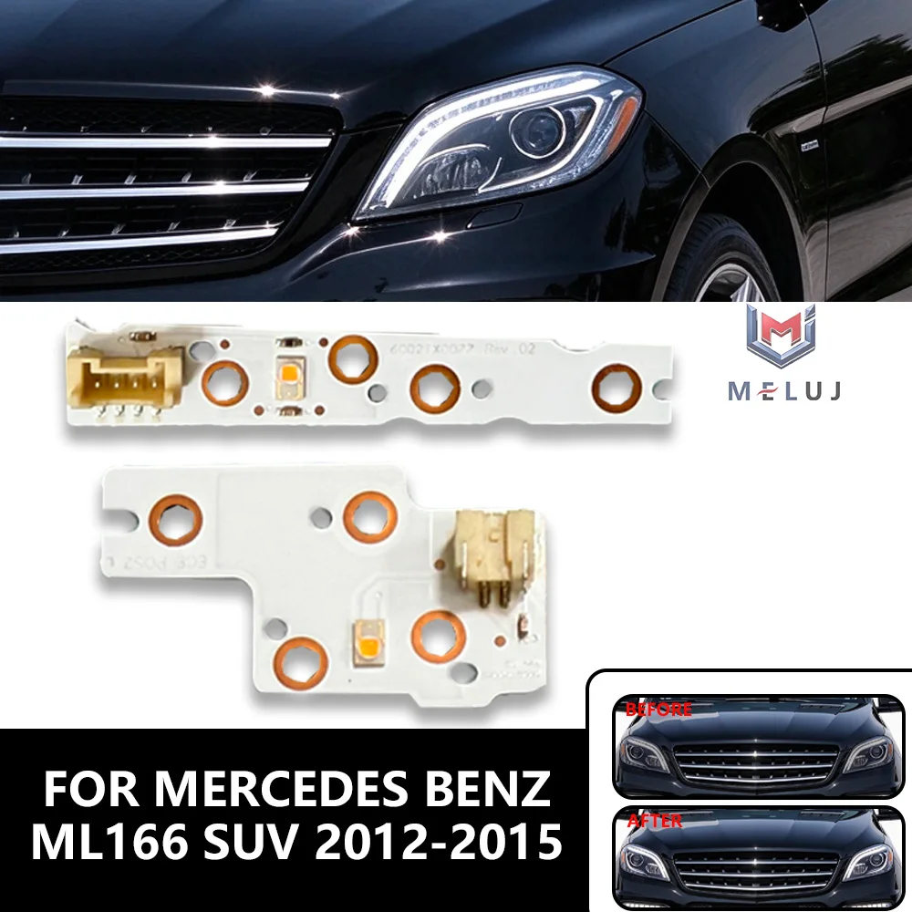 For 2012-2015 Mercedes Benz W166 ML166 ML350 ML400 US SPEC LED Daytime Running Light PCB Board Headlight LEDChip Car Accessories