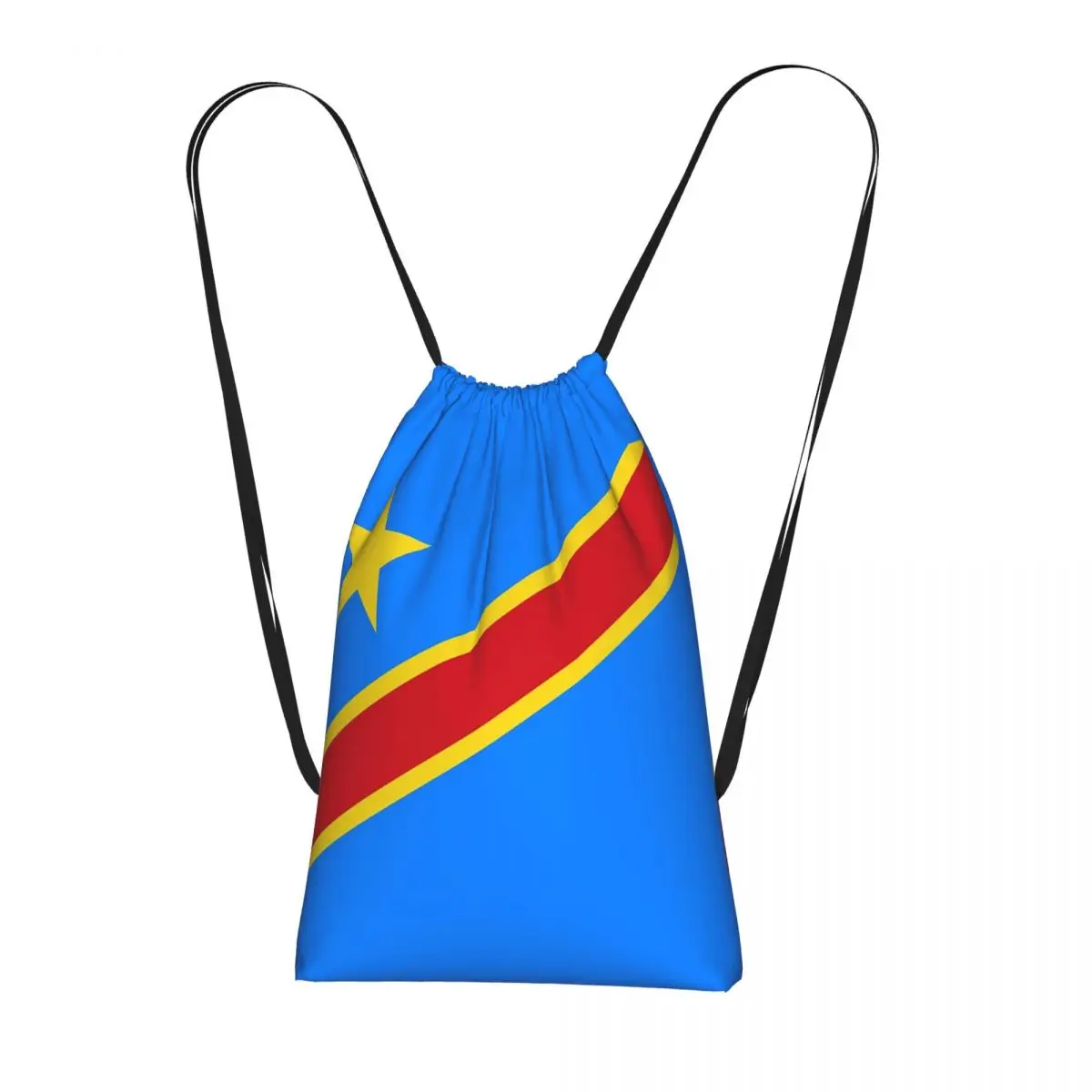 National Flag Democratic Republic Of The Congo Drawstring Backpack hiking cycling Bag Lightweight Storage Drawstring Bag