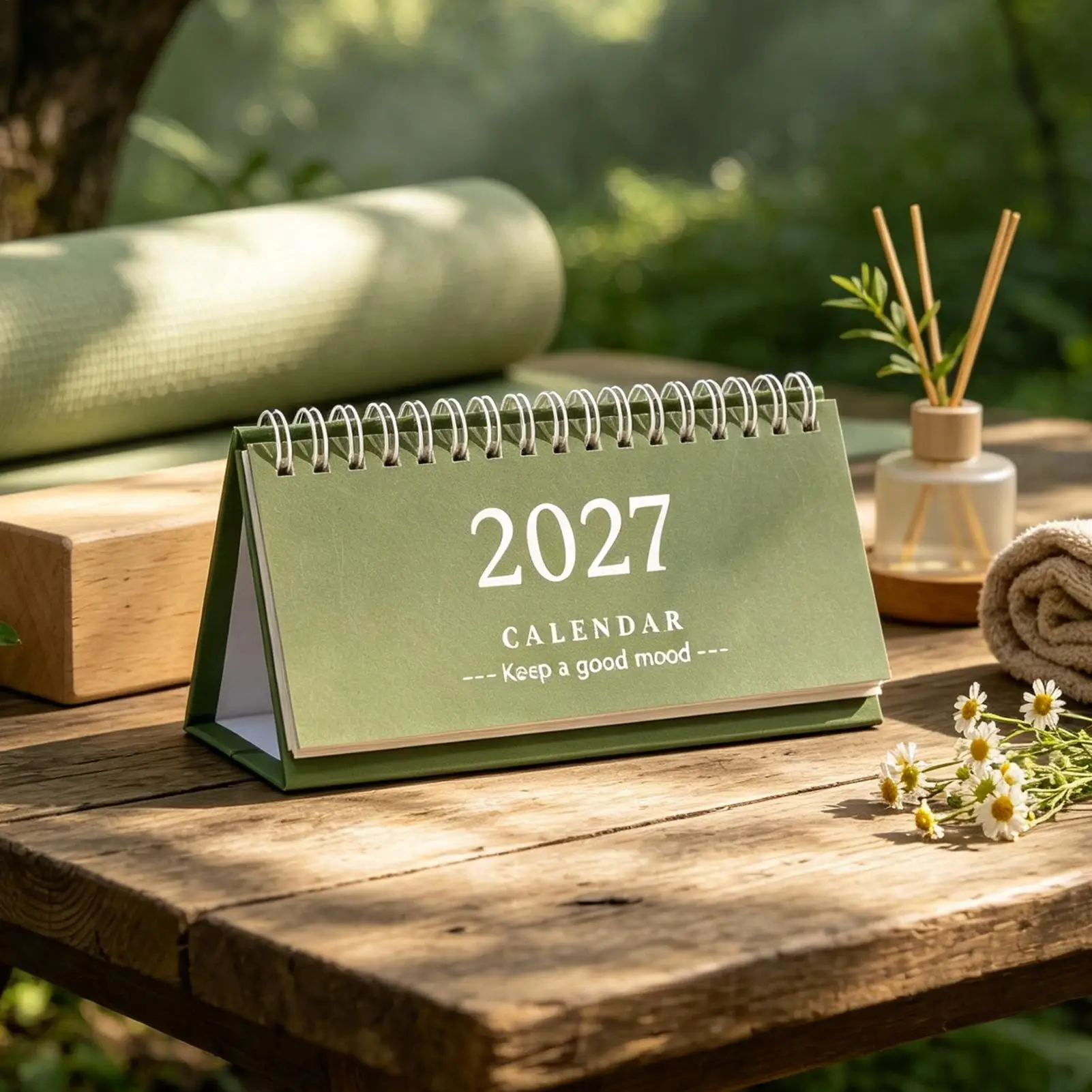 2027 Desk Calendar Spiral Binding Standing Monthly Agenda Organizer Desktop Date Planner for Teachers Students College Classroom