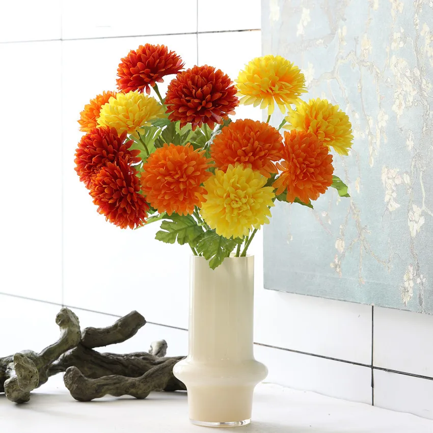 Single Stem Artificial Chrysanthemum Flower Home Decoration Gift F1107
