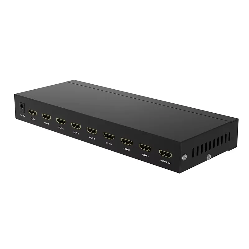 4K 60Hz HDMI Splitter 1 in 8 Out,  1x8 1 Computer 8 Monitor + Power Adapter HDMI Splitter
