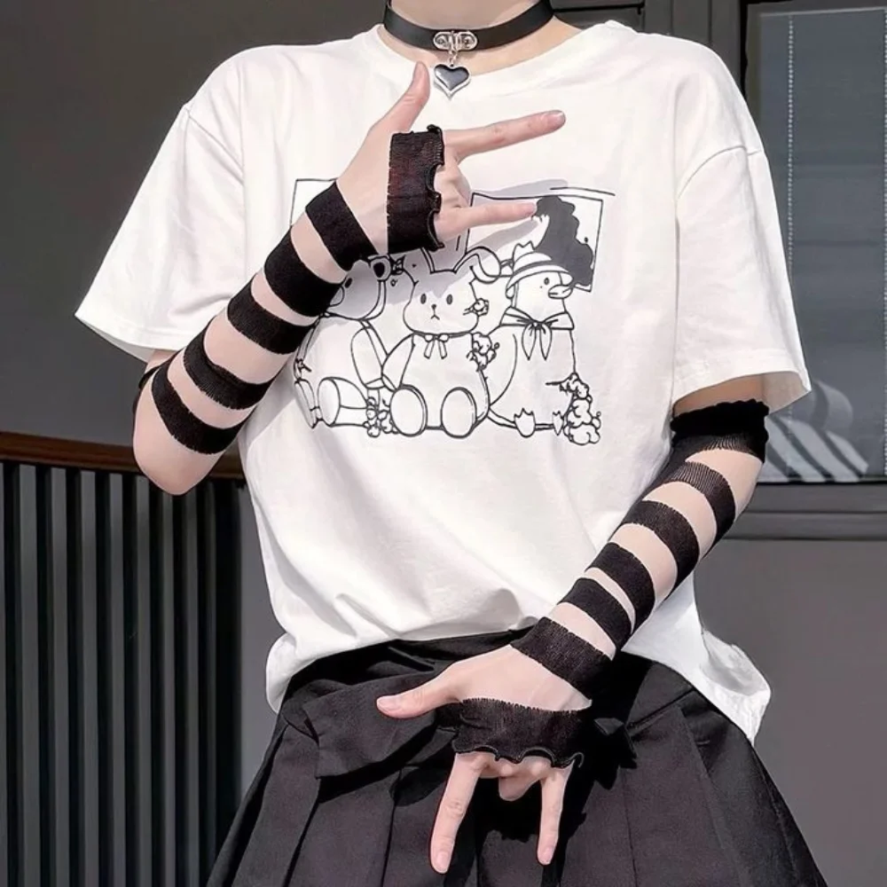

Arm Cover Y2K Strapping Bandage Fingerless Gloves Punk Elastic Bandages Arm Sleeves Wrist Cuffs Subculture Gloves Cosplay