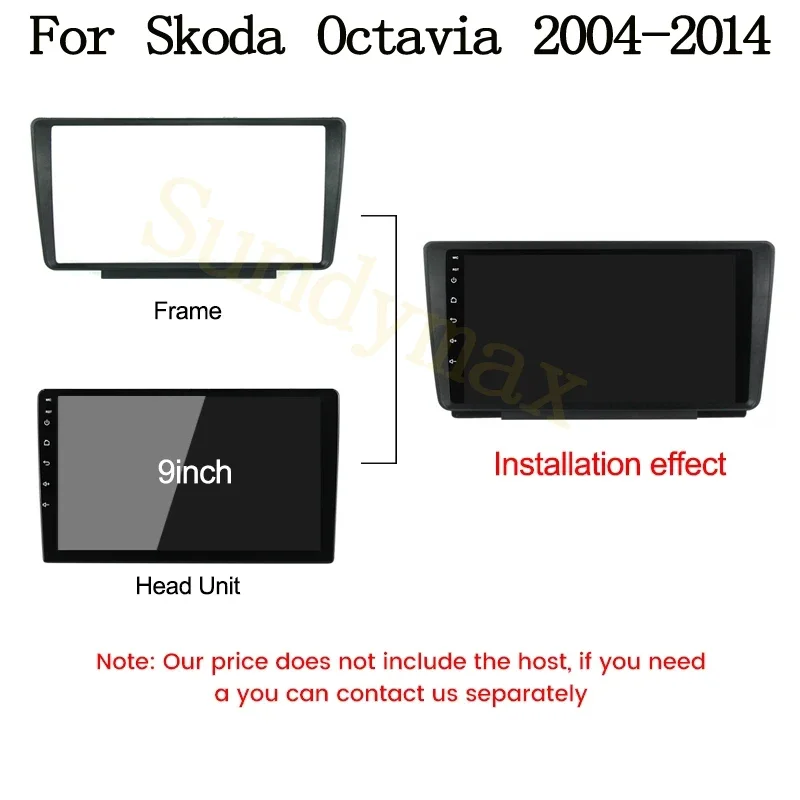 

9-дюймовый 2din автомобильный мультимедийный плеер рамка для Skoda Octavia 2004-2014 авто радио мультимедиа NAVI фасция