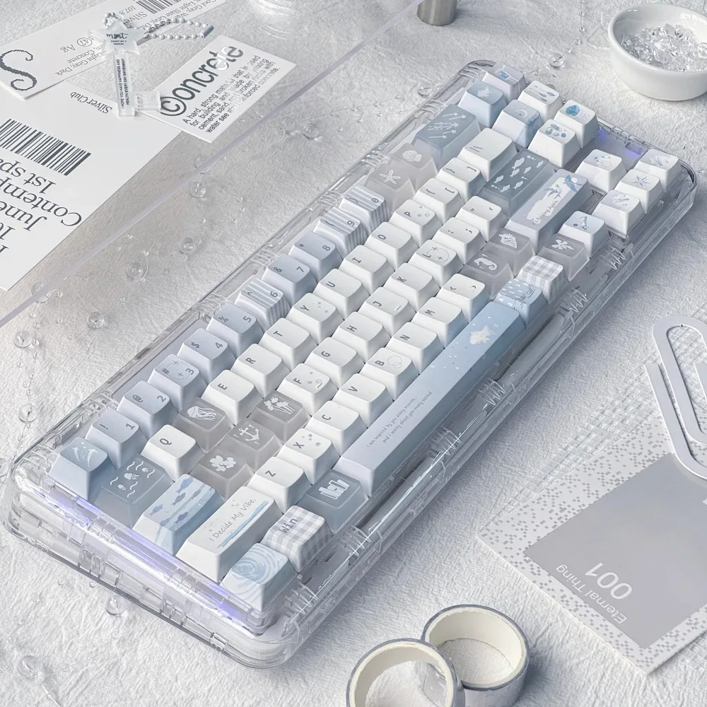 MoCoo Simple Fresh Theme Keycaps Set PBT PC Custom Keyboard Cap Cherry Profile KeyCap for Mechanical Keyboard Accessories Gifts