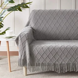 Nordic Solid color throw Blanket Plaid Soft knitted Blanket For Bed Sofa Cover Blanket Bedspread for Sofa decorative With Tassel