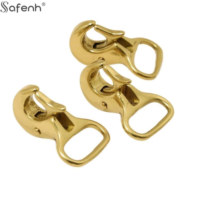 Solid Brass Snap Hook Trigger Clip Clasp Eagle Mouth Shape Fixed Eye For Leather Craft Bag Strap Belt Webbing Rope Leashes