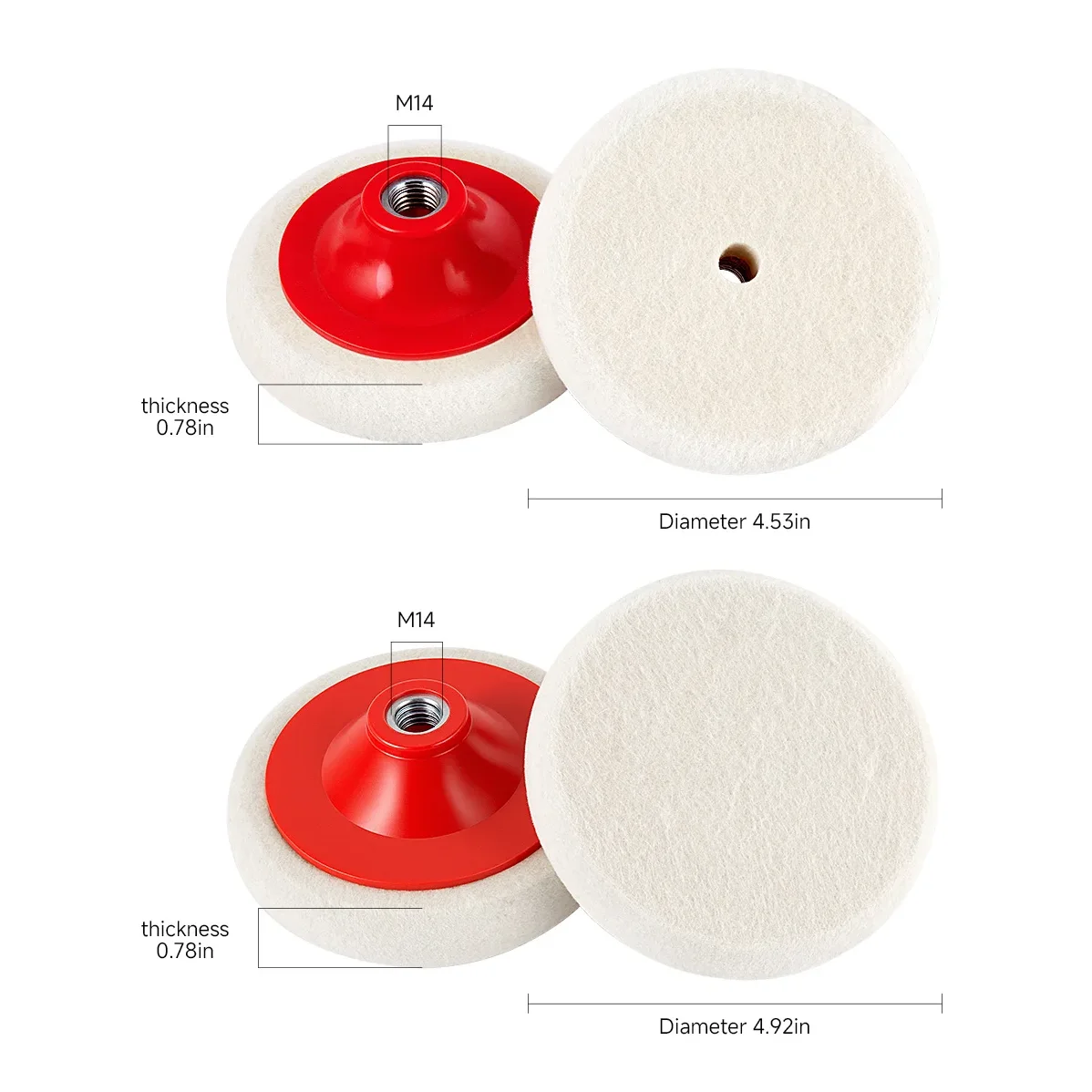 1PC 115/125mm Thickened Wool Polishing Wheel M14 Thread Felt Disc for Angle Grinder Marble Glass Metal Rust Removal Polish Pad