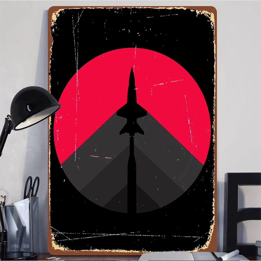 Modern Fighter Jet Silhouette Metal Wall Art Creative Home Decor Military Theme Craft Gift