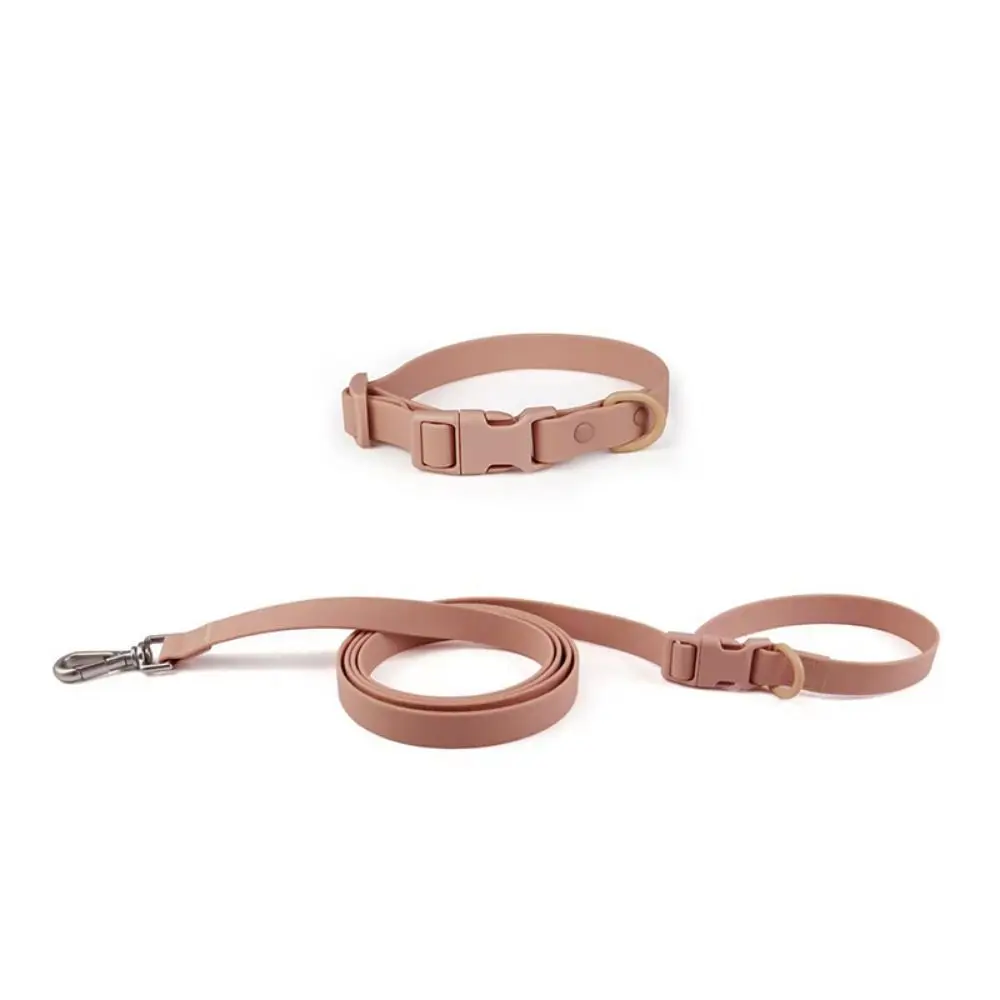 

Adjustable Dog Collar Leash Set Waterproof Elastic Webbing PVC Pet Collars Combo Quick Release Buckle Dirt Resistant