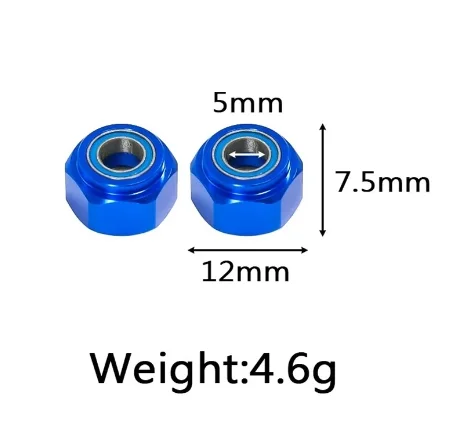 2pcs Metal Front 12mm Wheel Hex Hub Adapter for Tamiya DT03 DT-03 1/10 RC Car Upgrade Parts Accessories