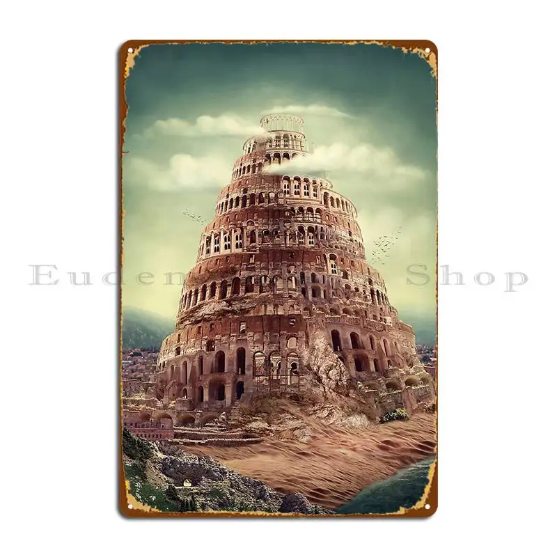 Tower Of Babel Metal Signs Pub Club Designing Club Create Tin Sign Poster