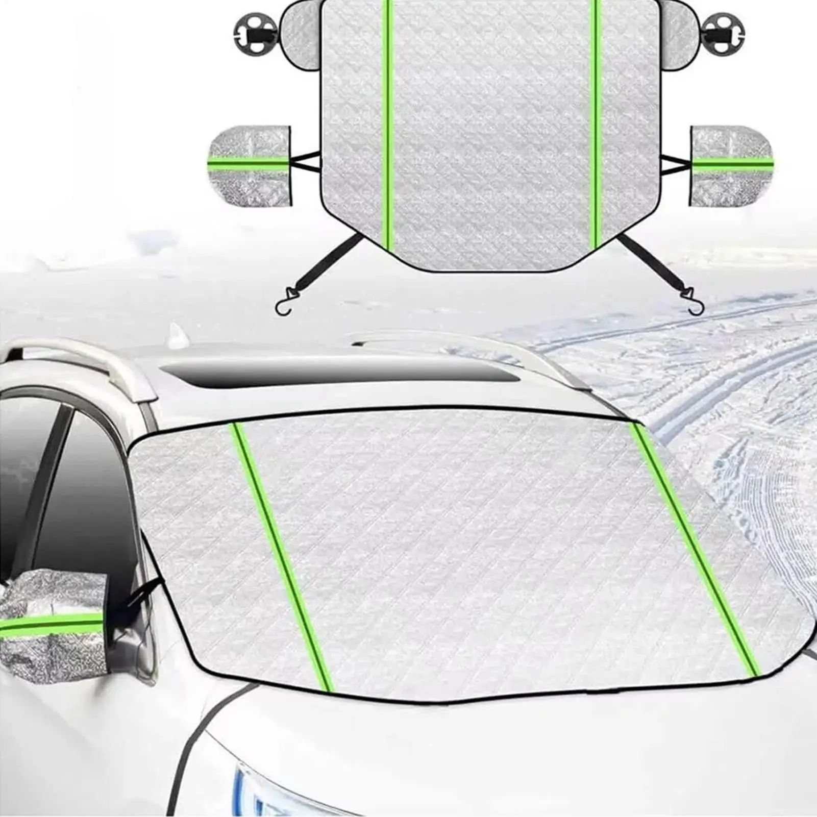 

Windshield Cover for Ice and Snow Magnetic Snow Cover for Car Windshield Reflective Windscreen Sunshade for Vehicles SUVs Trucks