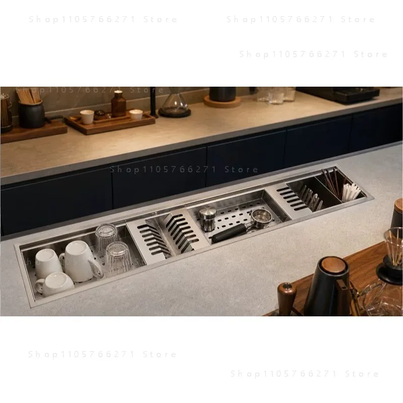 Stainless steel matching drain Multifunctional dish rack Western-style ice trough