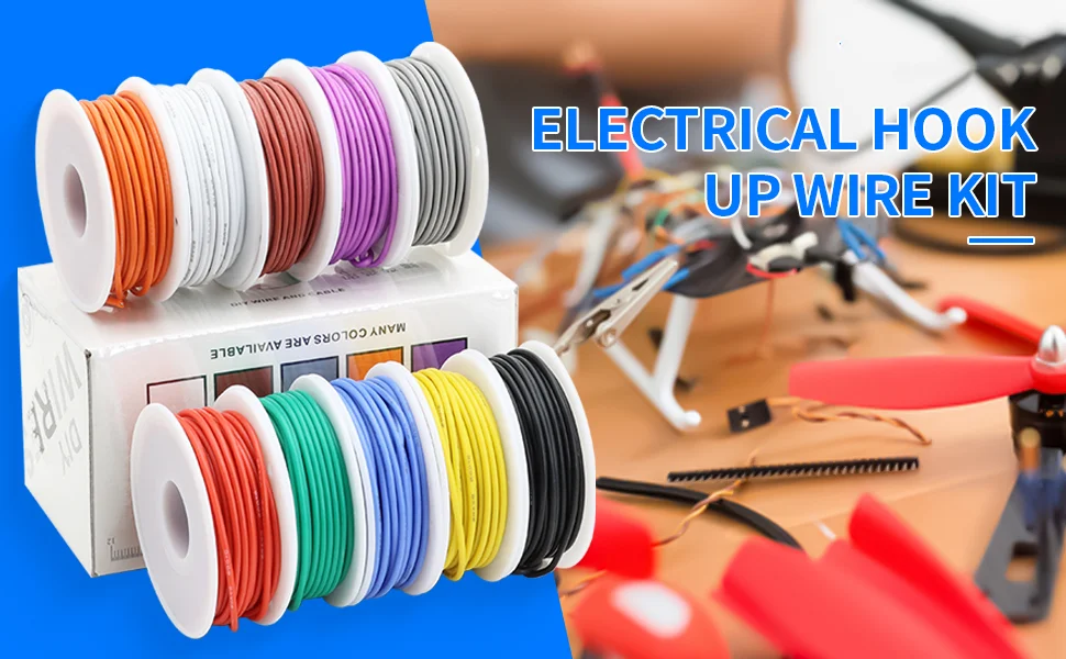 Silikonkabel-Set 5 Farben in Box 30 28 26 24 22 20 18 16 AWG Hitzebeständiges Flexibles Verseiltes Verzinntes Kupfer Elektrokabel – Detail 1