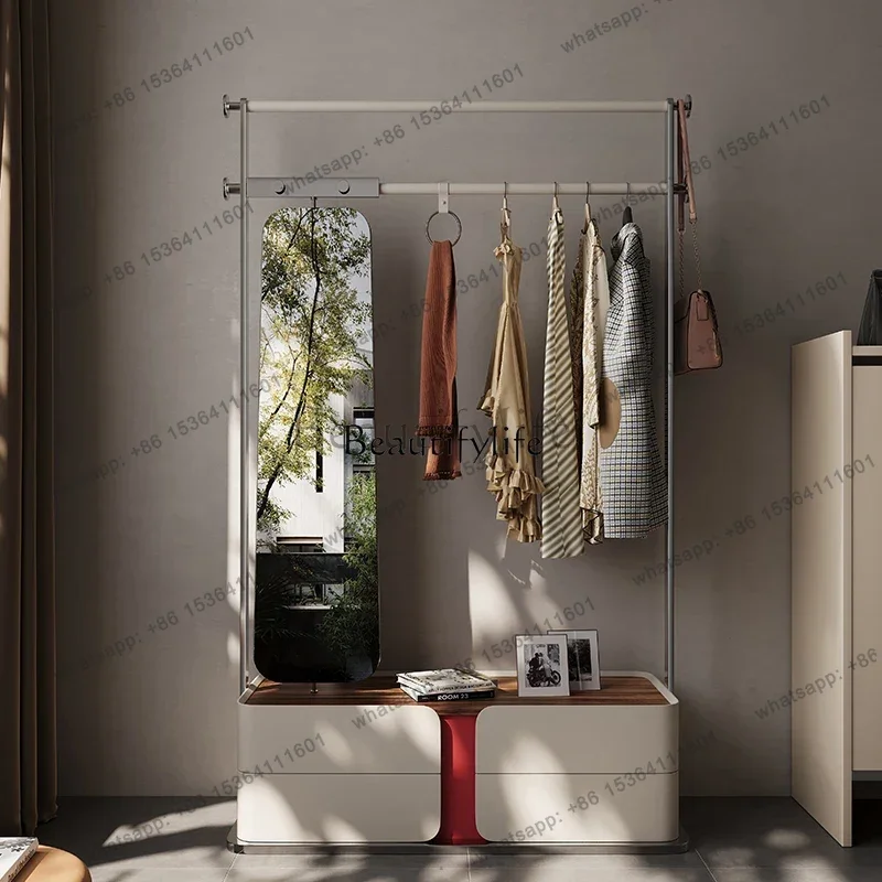 Factory Direct.Bedroom Floor-standing Coat Rack Storage Cabinet Integrated High-end Villa Stainless Steel Clothes Rack