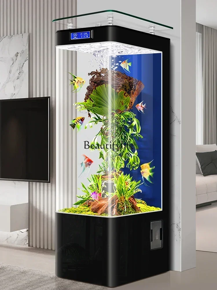 

FG52Straight Curved Integrated Fish Tank TV Cabinet Vertical Small and Medium-Sized Floor Intelligent Aquarium