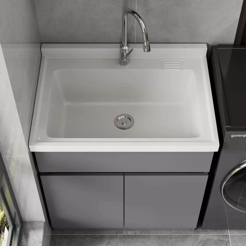 j4 honeycomb aluminum balcony laundry cabinet gray basin washboard activity rubbing large pool quartz stone basin customization