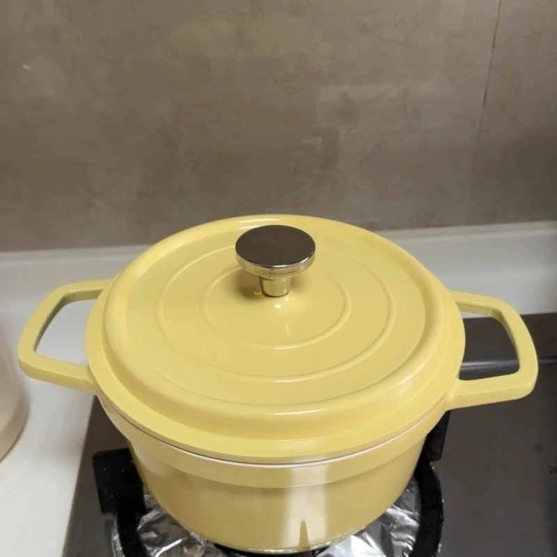 

Enamel Cast Iron Cookware Set, Non-Stick Stovetop Dutch Oven, Induction Safe Braiser Pan for Soup Stew Kitchen Essentials