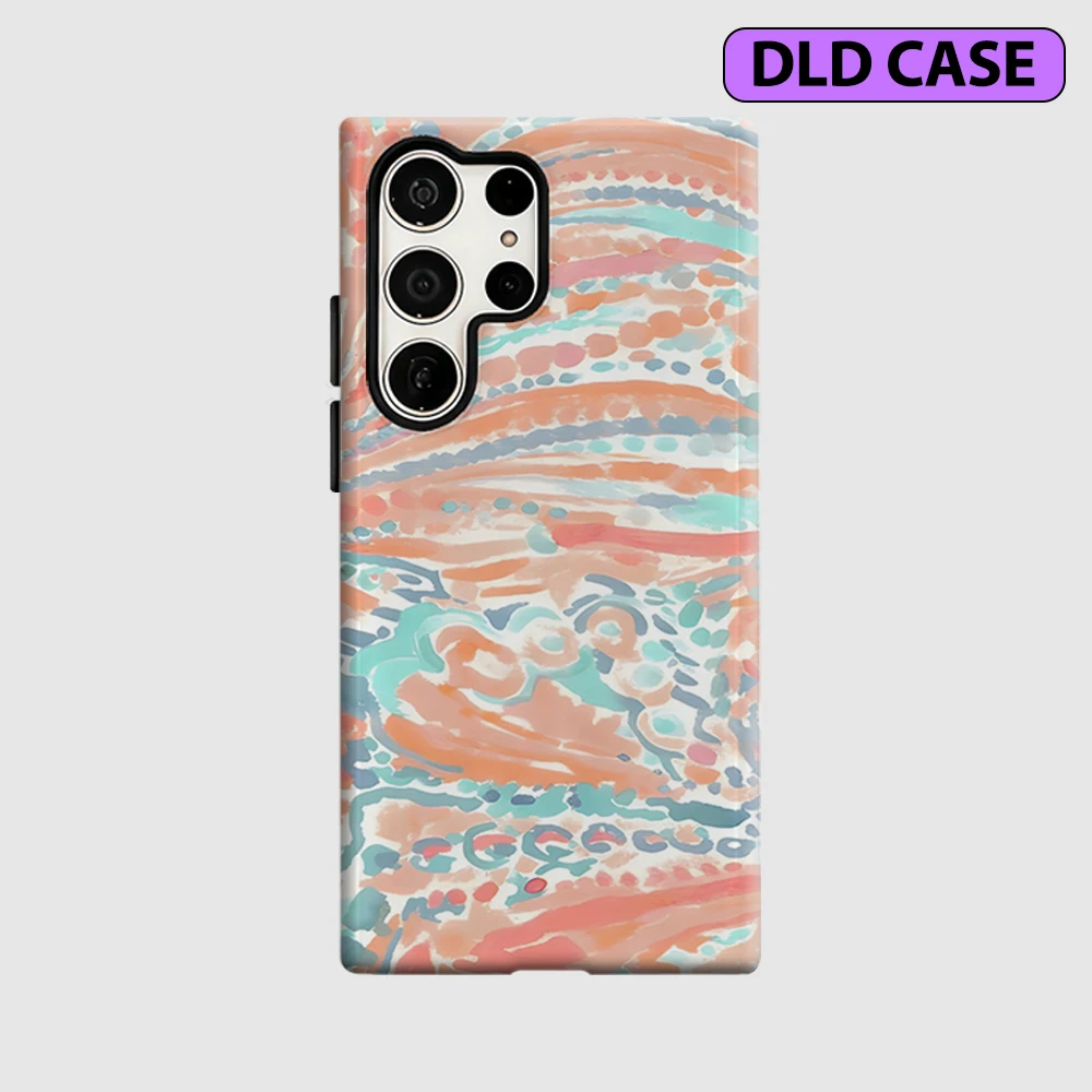 Pastel Swirl Abstract Phone Case for Samsung Galaxy S26 S25 Ultra S24 S23 Ultra Plus Shockproof Double Layer Tough Back Cover