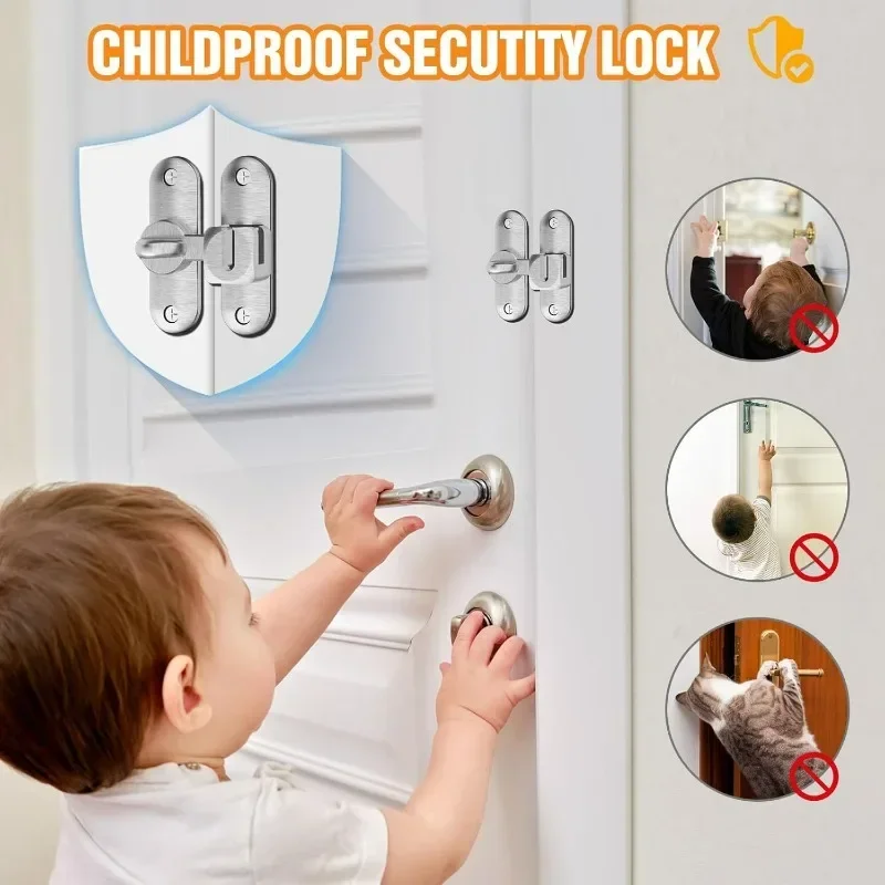 90 درجة انزلاق الباب المزالج انزلاق أقفال الأبواب مكافحة سرقة مشبك المزالج المنزل دولاب الباب المصيد DIY إكسسوارات الأجزاء الداخلية للكمبيوتر #3