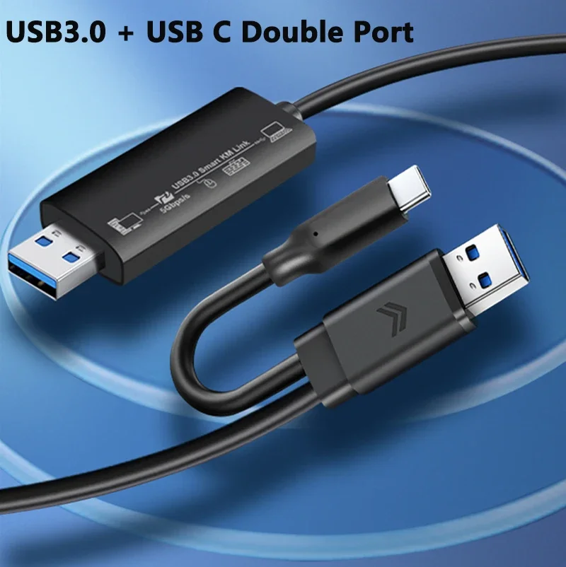 USB3.0 Type-C High Speed 5Gbps PC To PC Online Share Sync Link Net Direct Data File Transfer Bridge Easy Copy Between 2 Computer