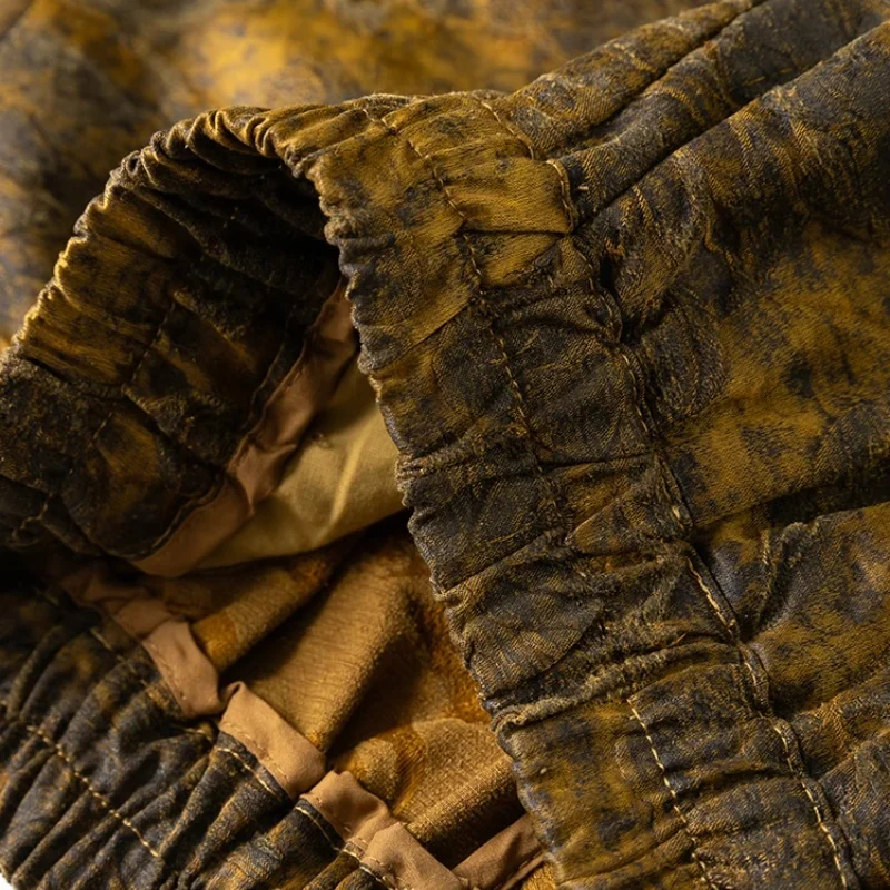 Birdtree 45 MM 79% Moerbei Zijde 21% Nylon Broek, Dames Elastische Taille Losse Gouden Kleur Wijde Pijpen Broek, 2025 Nieuwe P57141JF