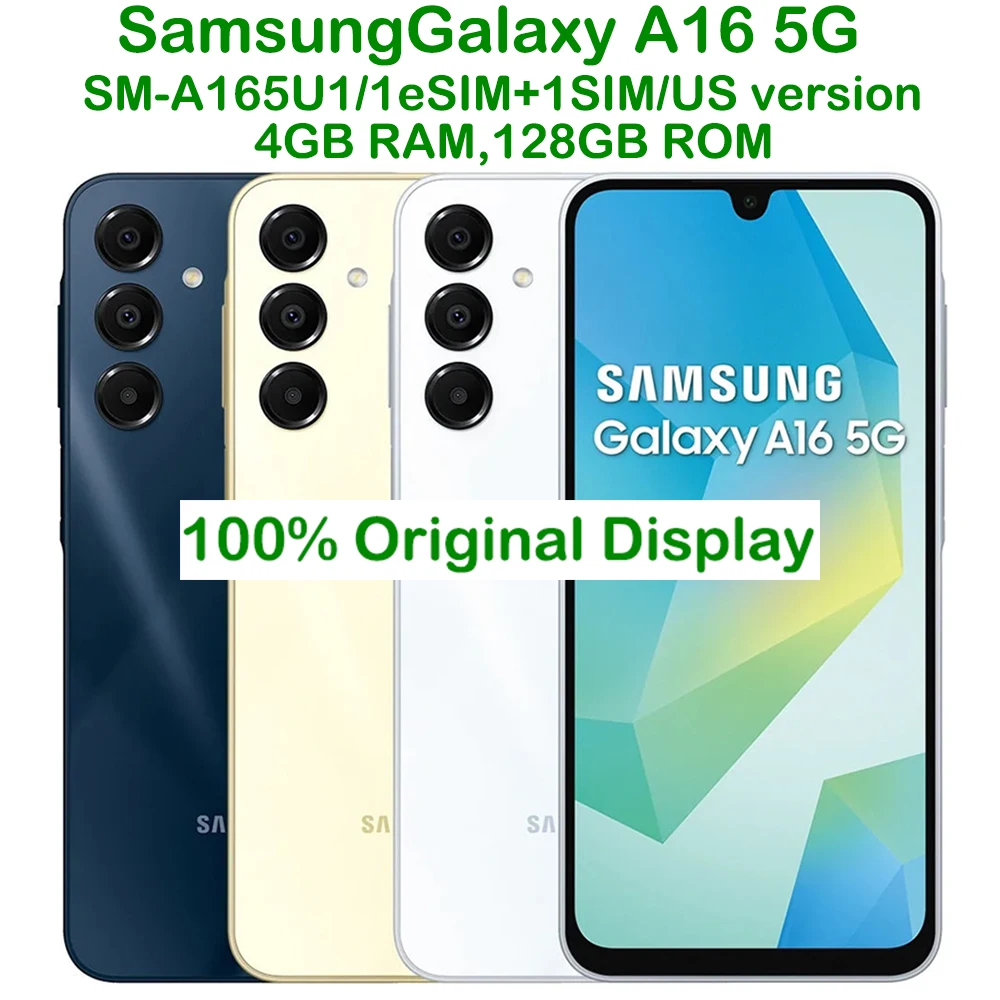 

Б/у смартфон Samsung Galaxy A16 5G A166U1, версия для США, 6,7-дюймовый Super AMOLED 90 Гц, 1080 x 2340, 50 МП, восстановленный, 5000 мАч