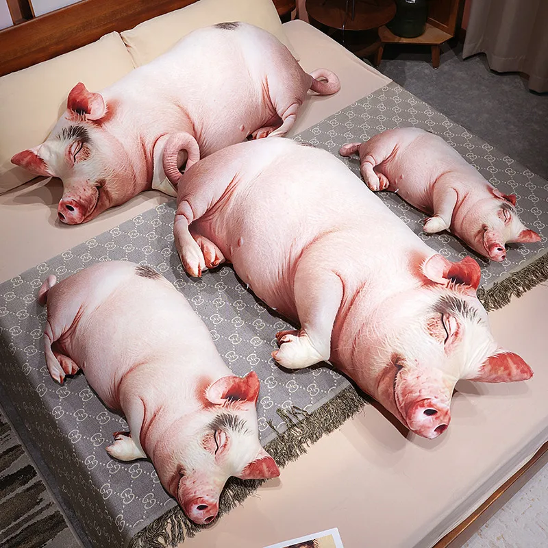 Simulated Sow Plush Toys 40/60/80/100/130/150cm Pig Stuffed Pillow Creative Home Decoration Toys Funny Accompany Sleep Toy Gifts