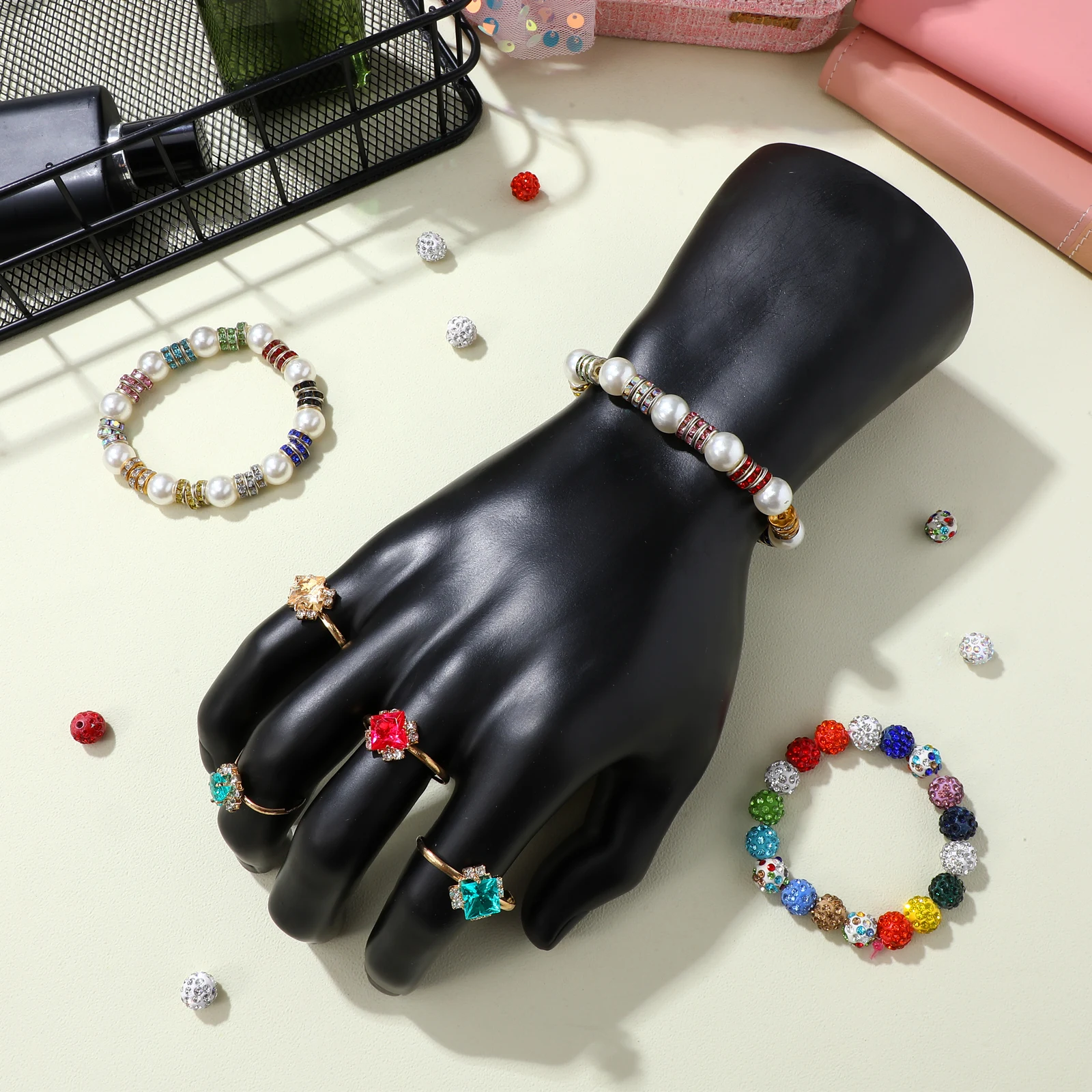 

Male Bent Hand Mannequin Model rings Display Stand For Bracelet Jewelry Gloves Holder Plastic Hand Model accessory Support Stand