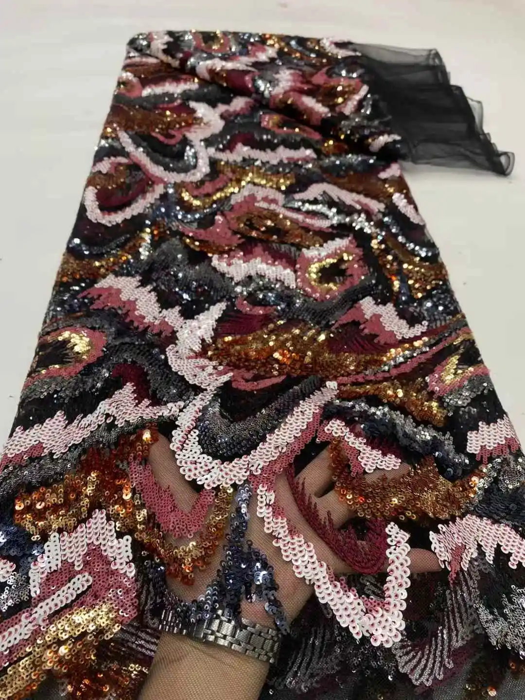 مكارثي الأفريقي أقمشة الدانتيل 2025 جودة عالية الفرنسية شبكة نسيج الدانتيل مع الترتر الخرز النيجيري لفستان الزفاف