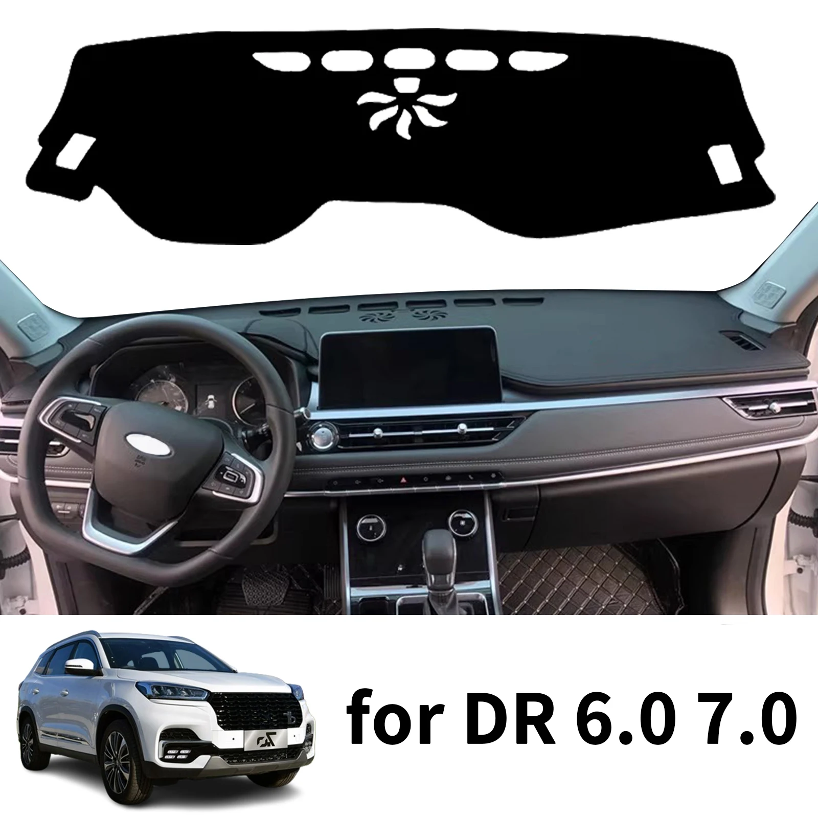 

Car Dashmat Dashboard Cover Pad for DR 6.0 7.0 2023 2024 2025 DashMat Sunshade Protective Carpet Accessories