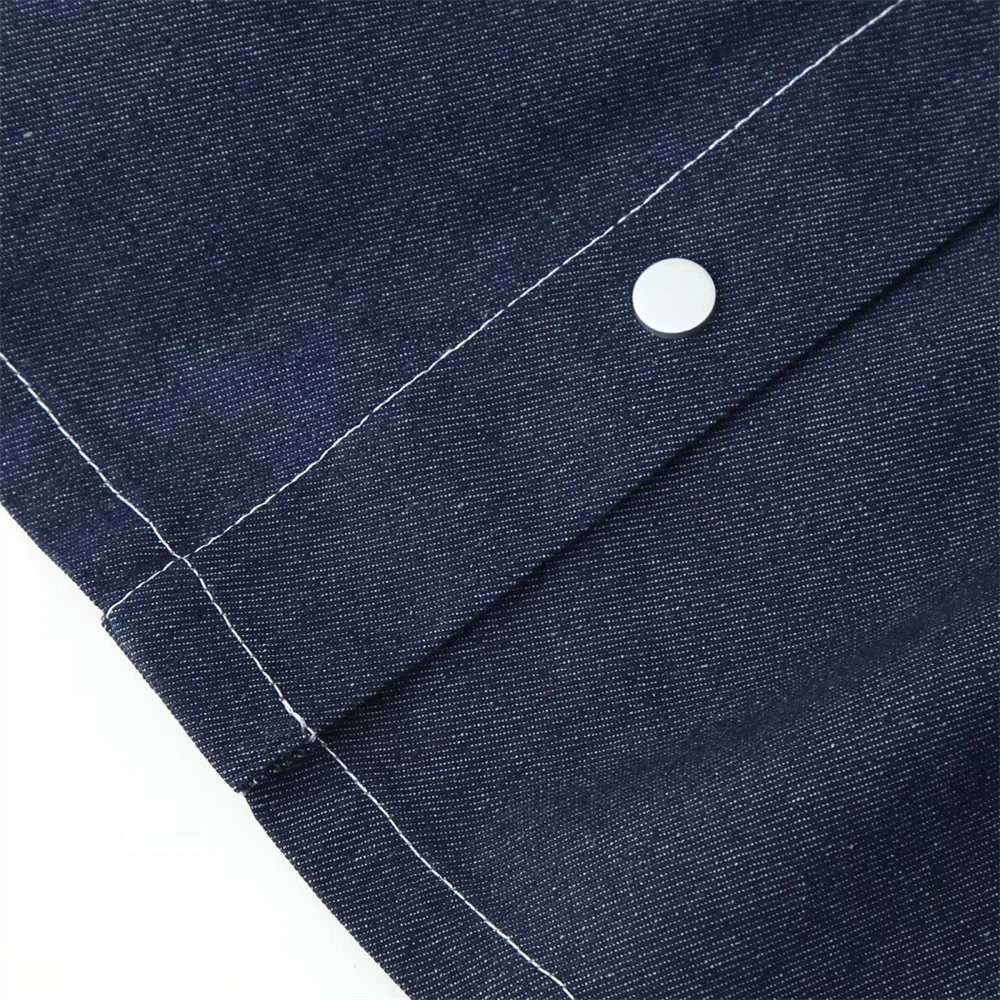 Jaket Koboi Wanita Kerah Single-Breasted Lengan Panjang Musim Semi/Panas Produk Baru Pakaian Kasual Wanita