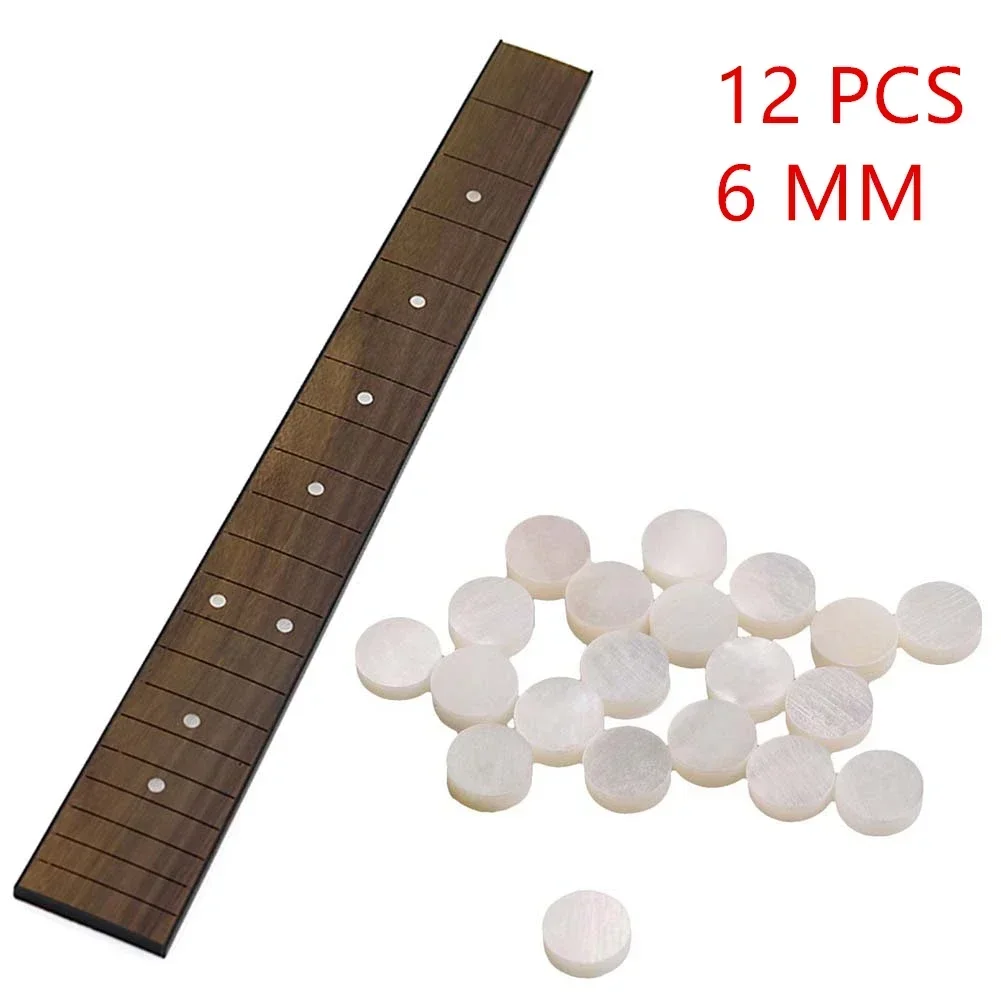 12 PZ 6 MM Bianco Madre Del Fret Marker Intarsio Punti Tono Punto Chitarra Tastiera Collo Tastiera Accessorio Creazione di Gioielli