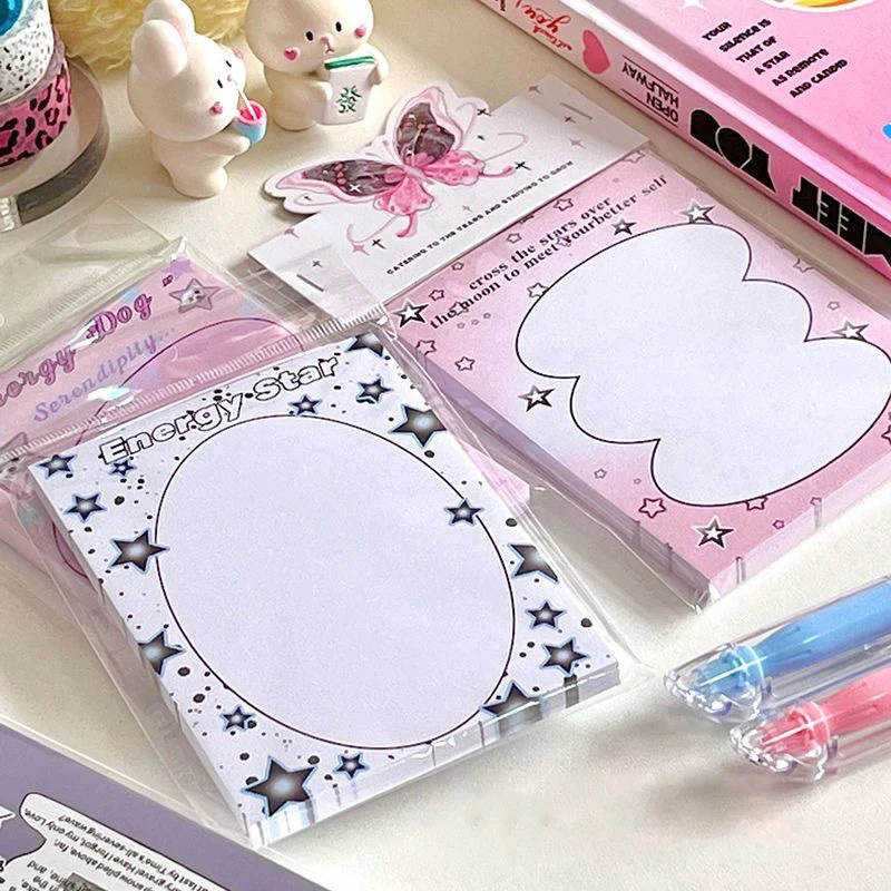 80Pcs Sweet Cool Star Memo Pad Decoration Scrapbook DIY Diary Album Message Notes Paper Notepad Kawaii School Stationery