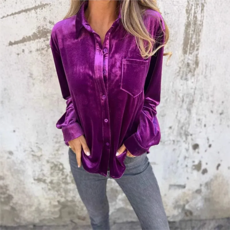 

Simple Commuter Womens Shirt 2025 Spring and Autumn Long-sleeved Single-breasted Versatile Top Loose Base For Womens Wear Office