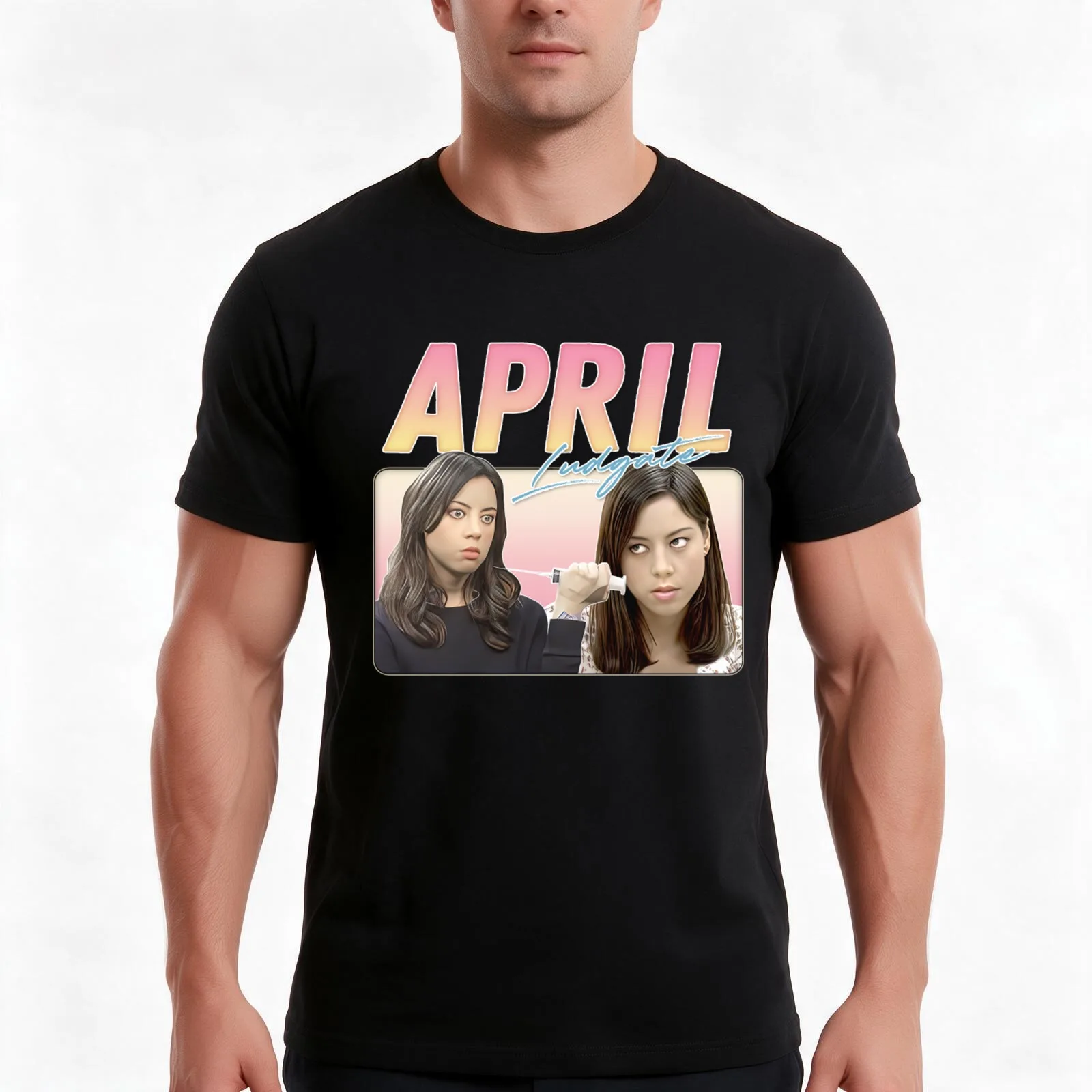 Aubrey Plaza - April Ludgate T-Shirt, Summer Casual Cotton Tee, Oversized Streetwear Tops, Vintage Graphic Print, 100% Cotton