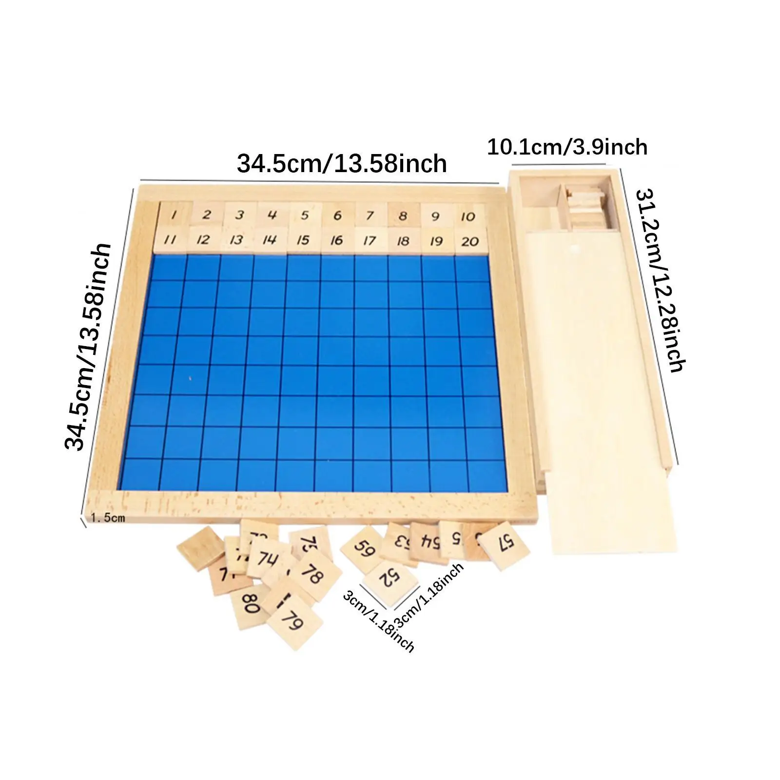 Tablero de matemáticas de madera, manipuladores de matemáticas con números de 1 a 100, aprendizaje preescolar, regalo de cumpleaños, juego educativo de aprendizaje, juguete Montessori