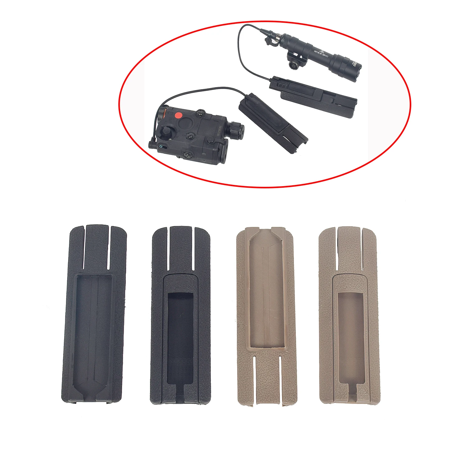 

M600 M300 Flashlight PEQ 20mm Picatinny Rail Cover M4 Airsoft Rifle Pocket Panel Remote Switch Rail Pads Set Hunting Accessories