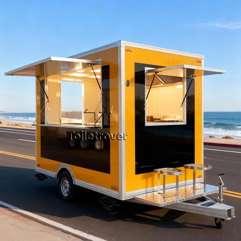 Commercial Mobile Restaurant Trailer Food Truck Ice Trailer Hot Dogs Cart Catering Equipment Vending Food Trailer for Sale Usa