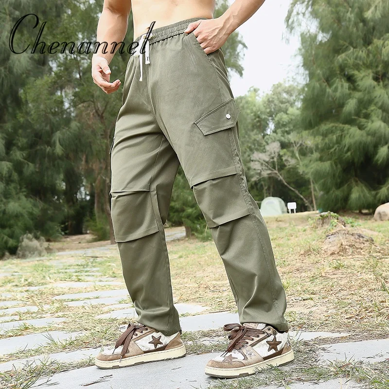 

Work Pants Men'S Fashion New Loose Straight Hiking Rain Trousers Outdoor Casual Business Sweatpants For Male Streetwear