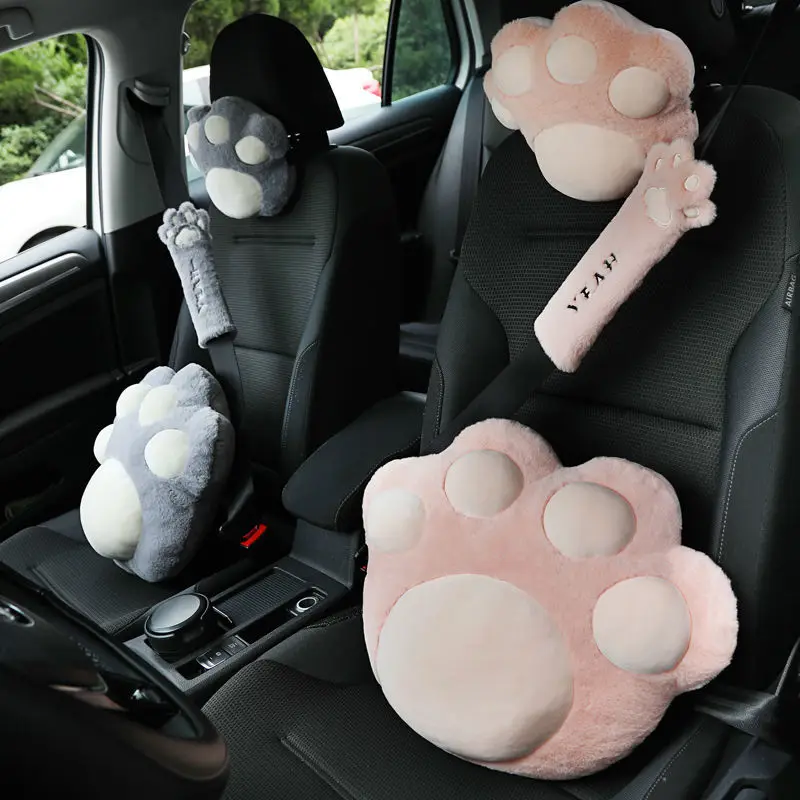 

Cute Cat Scratch Car Pillow Headrest Neck Pillow Seat Back Support Travel Pillow Massage Relieve Fatigue for Universal