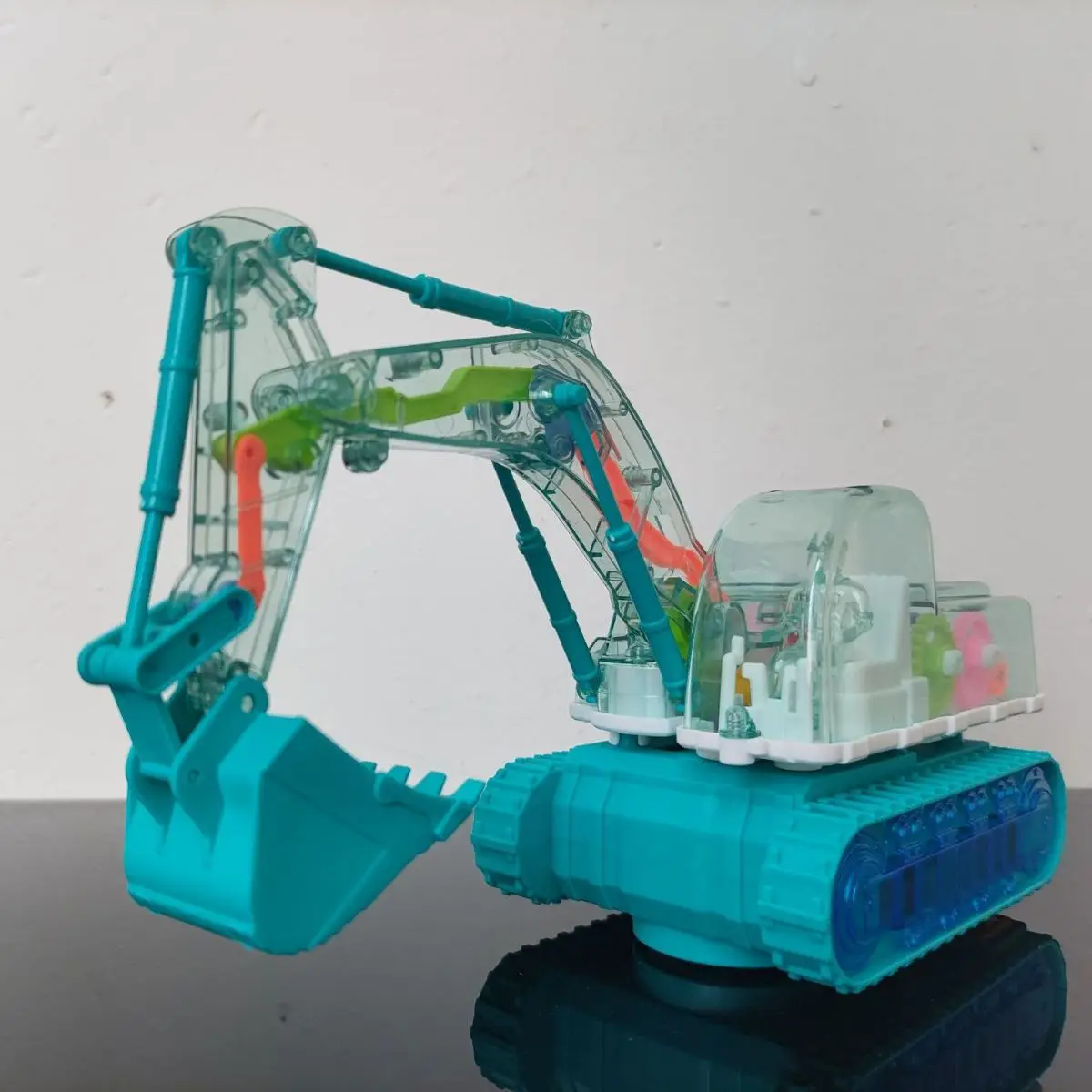 Electric Universal Transparent Gear Excavator Toy Car With Light Sound Simulation Engineering Vehicle Model Decor Gift