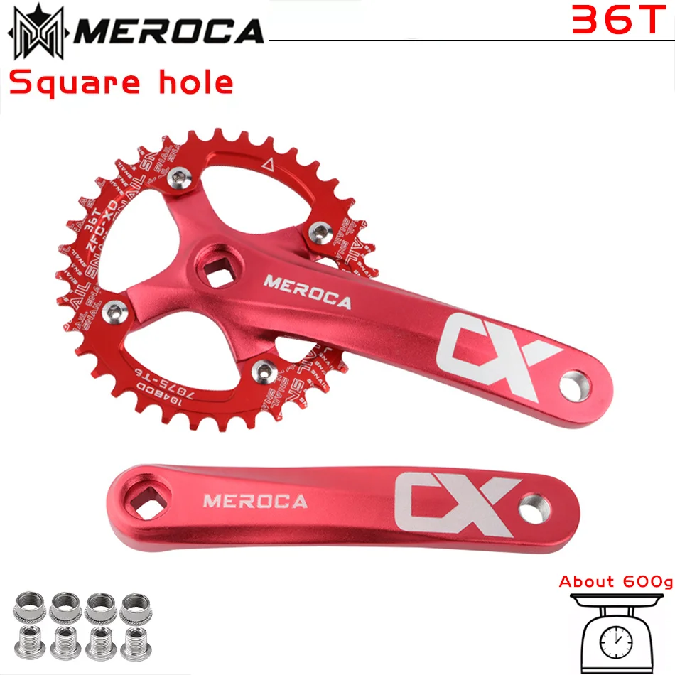 MEROCA CX Vierkant Gat Fiets Crankstel 104BCD Aluminium IXF Vierkant Gat Mountainbike Crankstel 170mm 32 T/34 T/36 T/38 T/40 T/42