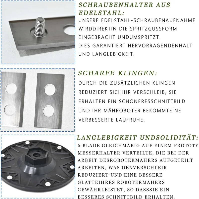 A25F-모어 로봇 교체 블레이드 디스크 6개-Worx Landroid M700 M500 WR167E WR141E용
