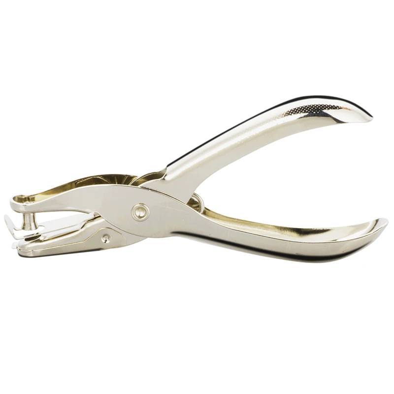 Deli 0114 Handheld Metal One-Hole Paper Punch 6mm Hole 8-Sheet Capacity Multipurpose for Office And School Use