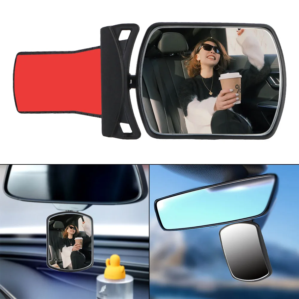 Car Baby Mirrors Convex Lens Reversing Assist Kit Kid Safety Rear View Monitor Blind Spot Mirror Adjustable 1pc Paste Type