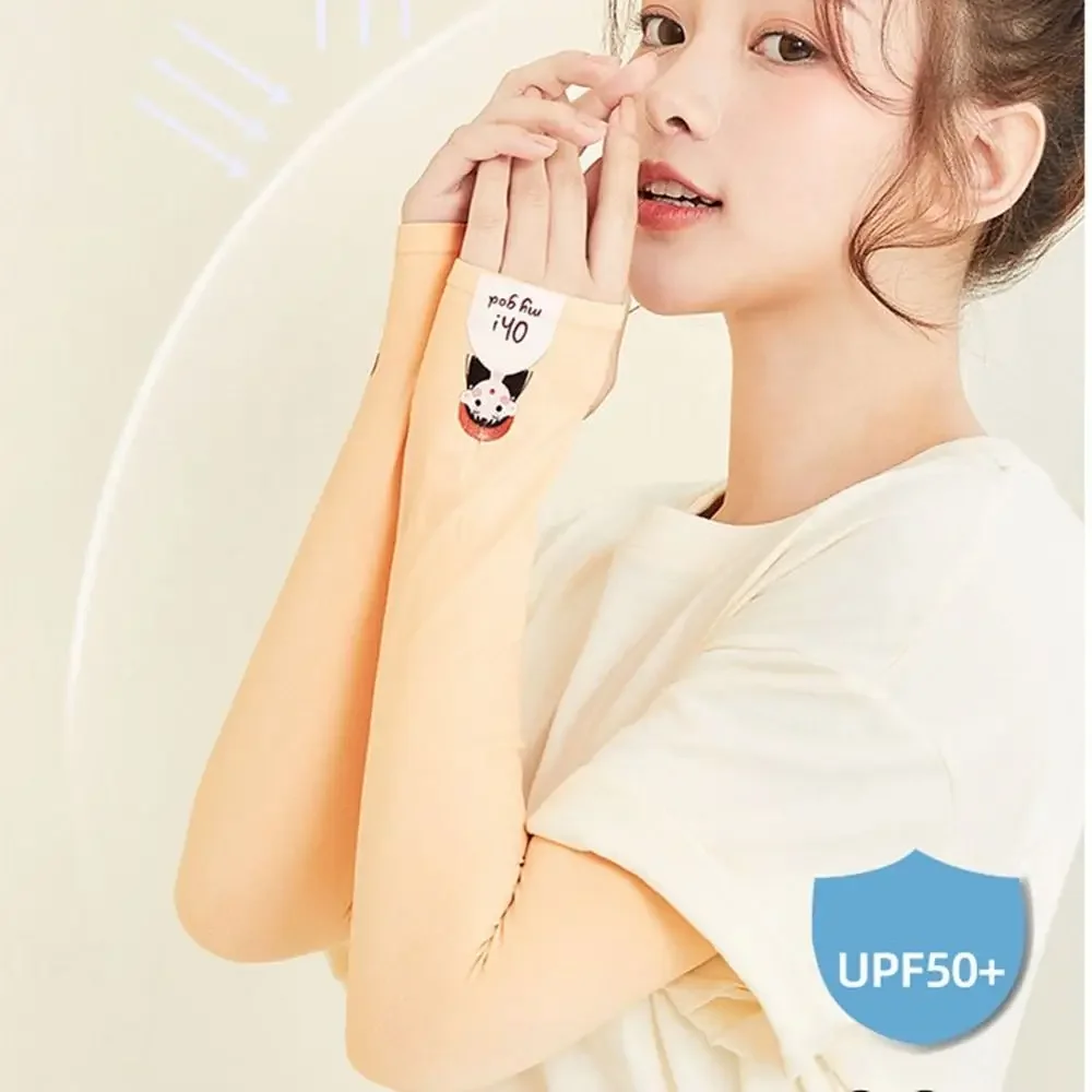 

Gloves Long-sleeved Glove UV Insulation Cartoon Girl Nylon Arm Warmers Sunscreen Sleeve Sun Protection Cover Ice Silk Sleeves
